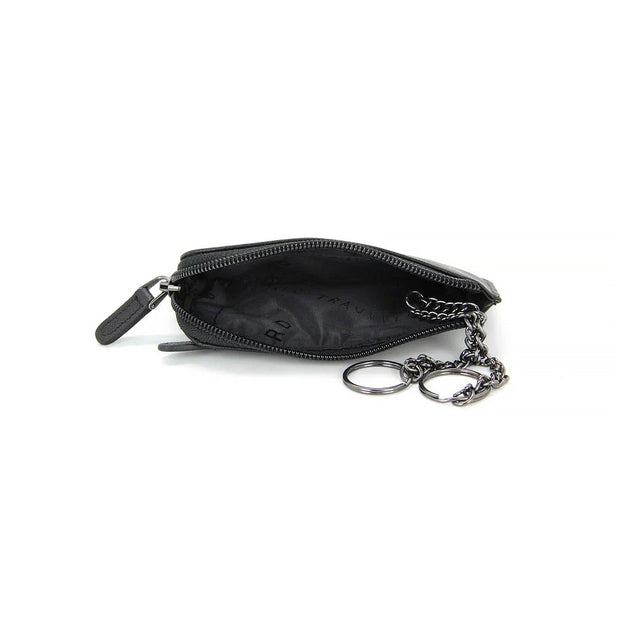 Picard Saffiano  Men's Leather Coin Pouch With Key Holder (Black)