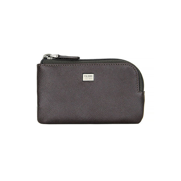 Picard Saffiano Men's  Leather Coin Pouch With Key Holder (Cafe)