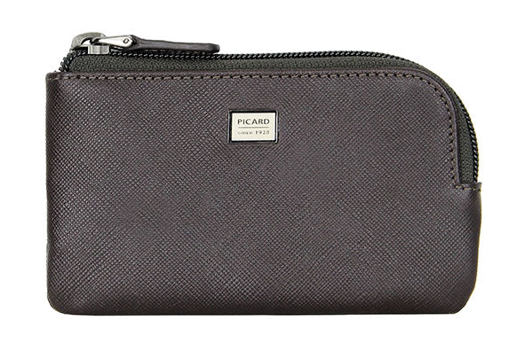 Picard Saffiano Men's  Leather Coin Pouch With Key Holder (Cafe)