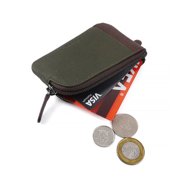 Picard Dallas Leather Coin Pouch with Key Ring (Khaki)