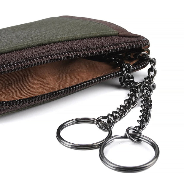 Picard Dallas Leather Coin Pouch with Key Ring (Khaki)