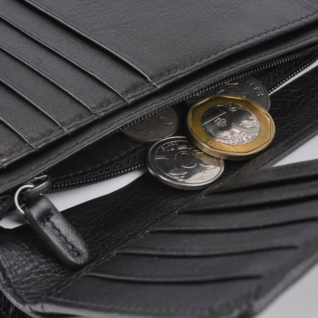 Picard Saffiano Men's Long Leather Wallet (Black)