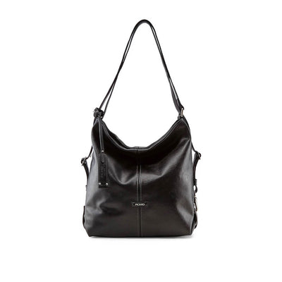 Picard Eternity Leather Multi-function Ladies Shoulder Bag / Backpack / Hand Carry Bag / Arm Carry Bag (Black)