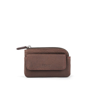 Picard Buffalo Coin Pouch With Key Holder (Cafe-Burgundy)