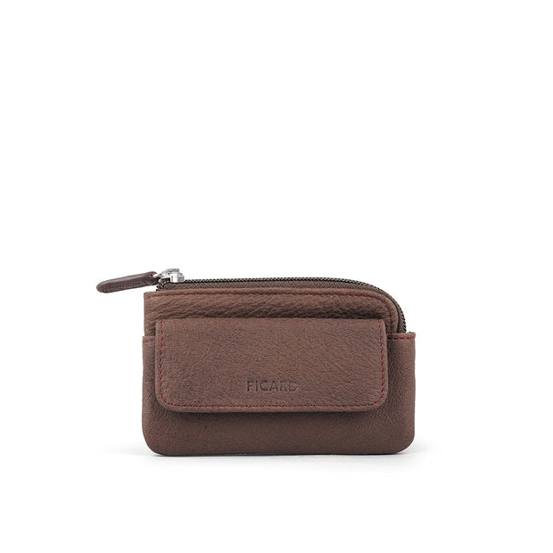 Picard Buffalo Ladies Leather Coin Pouch With Key Holder (Cafe-Burgundy)
