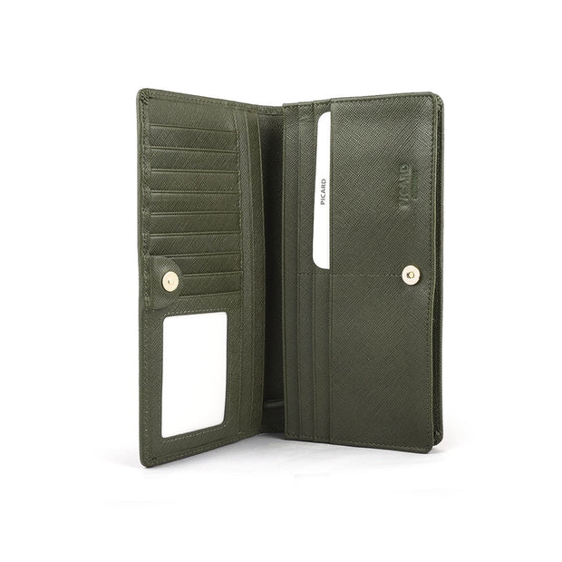 Picard Lauren Ladies Long Leather Wallet (Military Green)