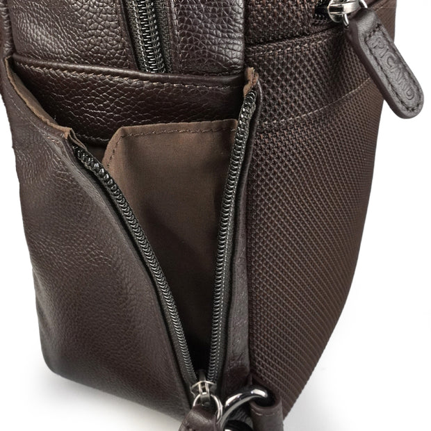 Picard Mobile Men's Leather Crossbody Bag (Cafe)