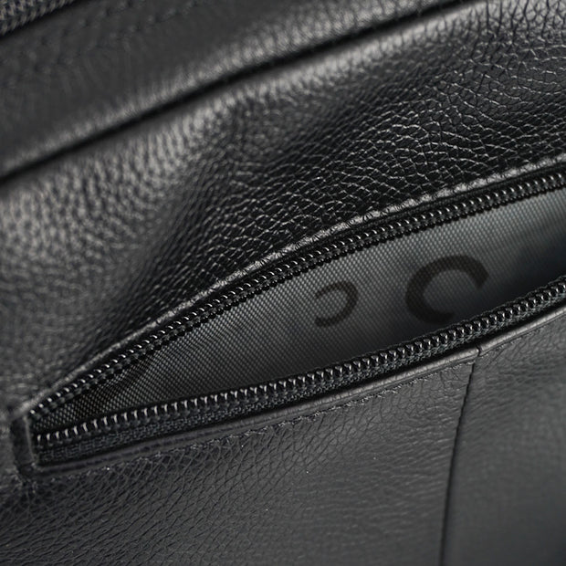 Picard Winter Men's Leather Shoulder Bag with Flap (Black)
