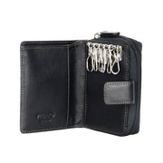 Picard Brooklyn Men's Leather Key Holder with Coin and Card Compartment (Black)