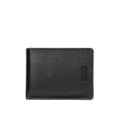 Picard Brooklyn Bifold Men's Leather  Wallet With Top Flap and  Card Window (Black)