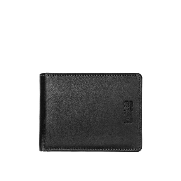 Picard Brooklyn Bifold Men's Leather  Wallet With Top Flap and  Card Window (Black)