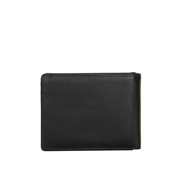 Picard Brooklyn Bifold Men's Leather  Wallet With Top Flap and  Card Window (Black)