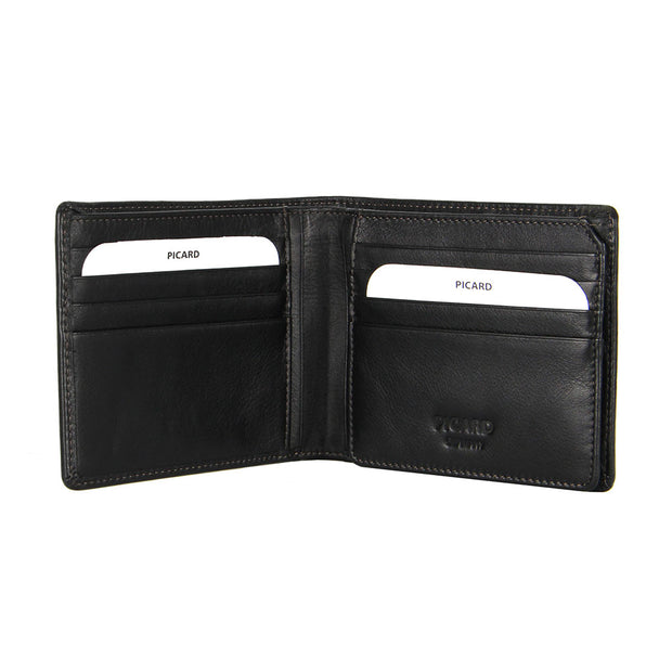 Picard Brooklyn Men's Bifold Leather Wallet with Card Window (Black)