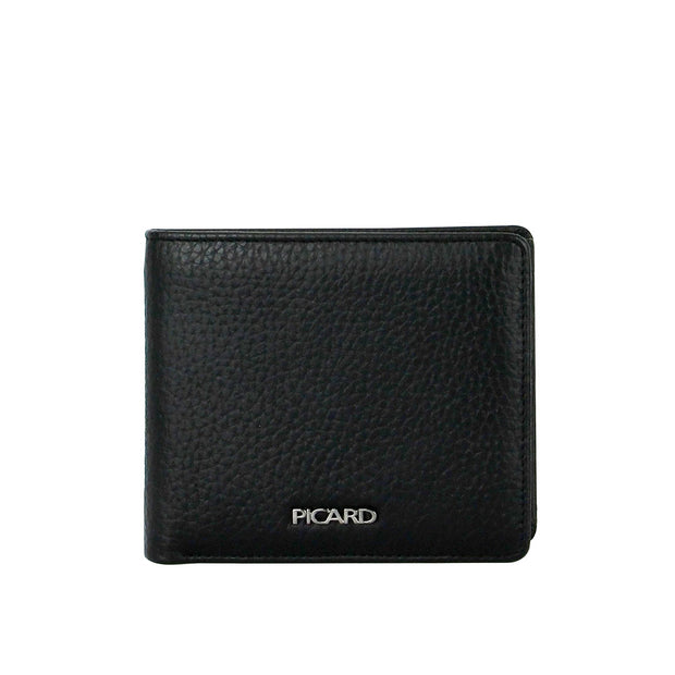 Picard Derek Men's Leather Bifold Wallet with Coin Pouch (Black)