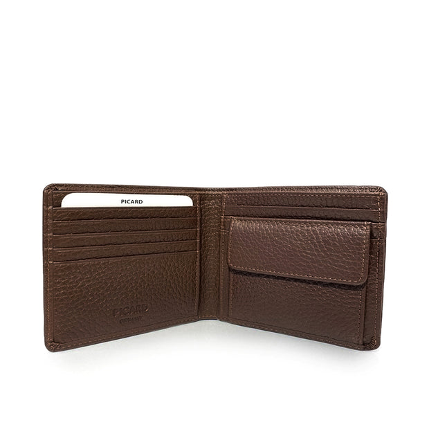 Picard Derek Men's Leather Wallet with Coin Pouch (Brown)