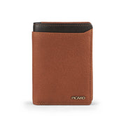 Picard Munich Men's Leather Bifold Wallet with Zip Coin Compartment (Tan)