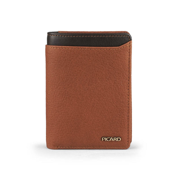 Picard Munich Men's Leather Bifold Wallet with Zip Coin Compartment (Tan)