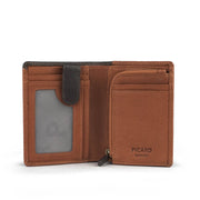 Picard Munich Men's Leather Bifold Wallet with Zip Coin Compartment (Tan)