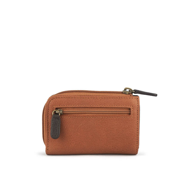Picard Munich  Men's Zip Around Leather Coin Pouch with 2 Key Rings (Tan)