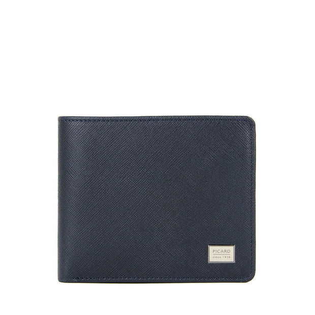 Picard Saffiano Men's  Leather Wallet with Coin Pouch (Navy)