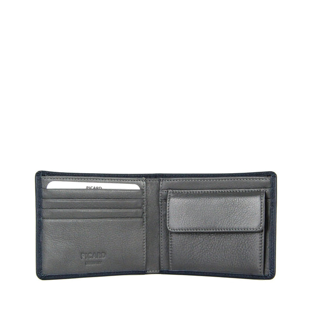 Picard Saffiano Men's  Leather Wallet with Coin Pouch (Navy)