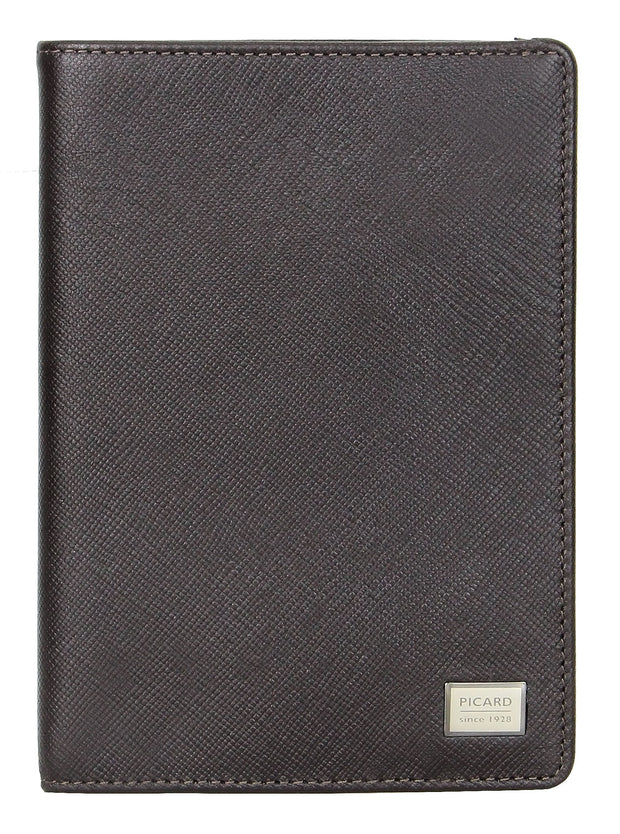 Picard Saffiano Men's Passport  Leather Holder (Cafe)