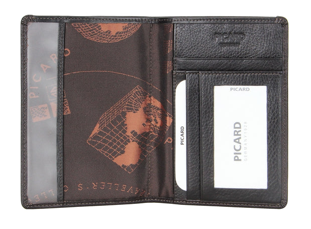 Picard Saffiano Men's Passport  Leather Holder (Cafe)