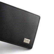 Picard Saffiano Men's Bifold  Leather Wallet with Money  Clip (Black)