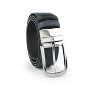 Picard Bremen Pin Reversible 35mm Men's Leather Belt (Black/Slate Blue)