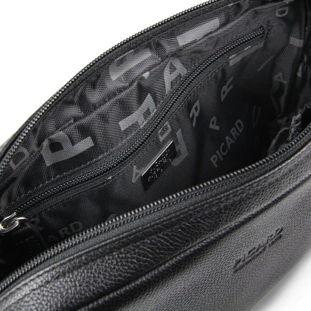 Picard Jet 2028 Men's Zipper Leather Clutch Bag (Black)