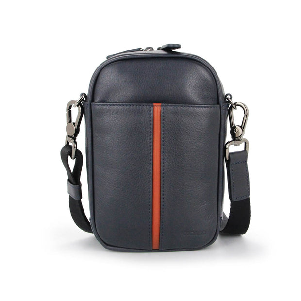 Picard Loaf Men's Leather Crossbody Bag with Belt Loop (Navy)