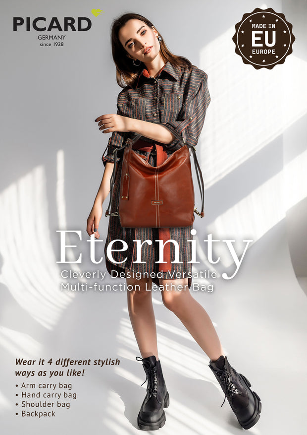Picard Eternity Leather Multi-function Ladies Shoulder Bag / Backpack (Cognac)