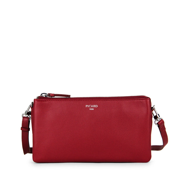 Picard Bingo Ladies  Triple Compartment Leather  Sling Pouch (Red)