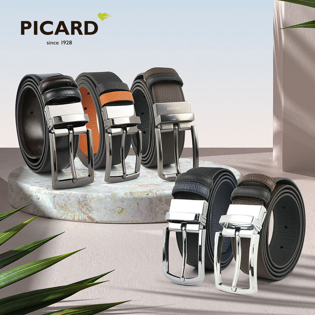 Picard Bremen Pin Reversible 35mm Men's Leather Belt In (Black/Cafe)