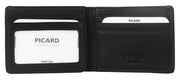 Picard Brooklyn Bifold Men's Leather  Wallet With Top Flap and  Card Window (Black)