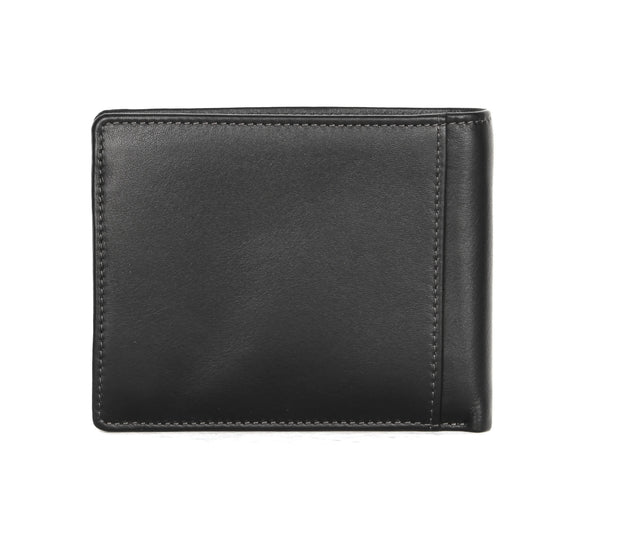 Picard Brooklyn Men's Bifold Leather Wallet with Window Slot (Black)