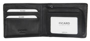 Picard Brooklyn Men's Bifold Leather Wallet with Window Slot (Black)