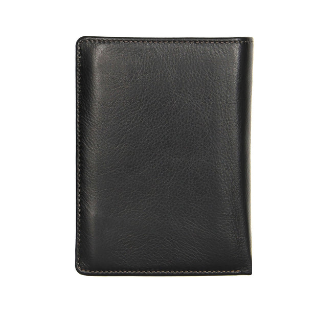 Picard Brooklyn Men's Trifold Leather Wallet With Coin Compartment (Black)