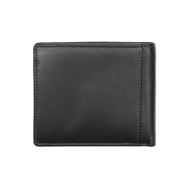 Picard Brooklyn Men's Bifold Leather Wallet with Window and Coin Compartment (Black)