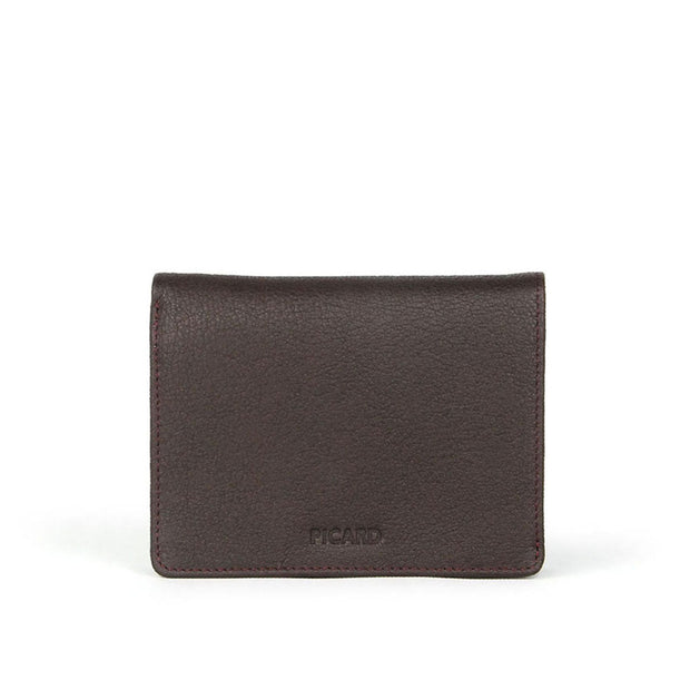 Picard Buffalo Ladies Two Fold Leather Wallet With Card Window (Cafe-burgundy)