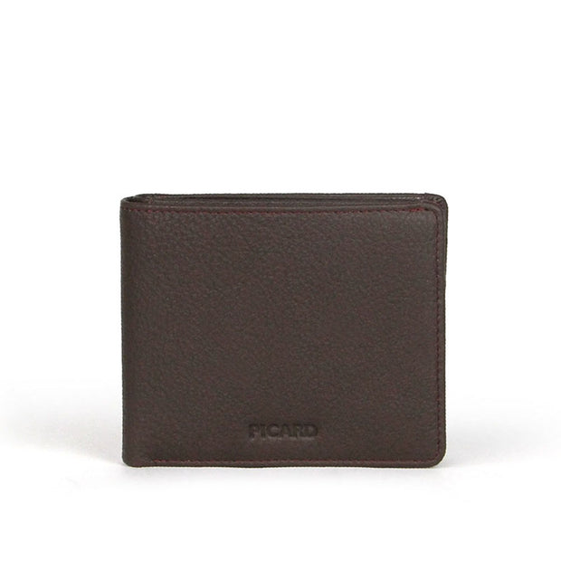 Picard Buffalo Ladies Bifold Leather Wallet (Cafe with burgundy stitching)
