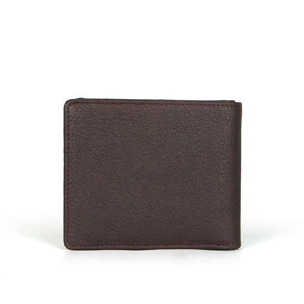 Picard Buffalo Ladies Bifold Leather Wallet (Cafe with burgundy stitching)