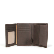 Picard Buffalo Ladies Two Fold Leather Wallet With Card Window (Cafe-burgundy)