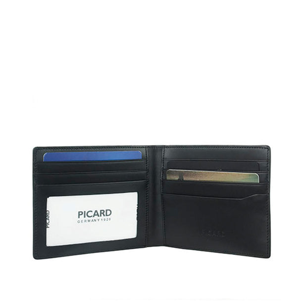 Picard Checker Men's Leather Wallet with Card Window (Black)