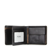 Picard Men's Flap Leather Wallet with Coin Compartment and Card Window (Cafe)