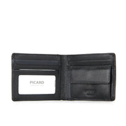 Picard Cologne Men's Leather Wallet with Card Window and Coin Pouch (Black)