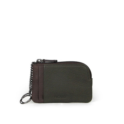 Picard Dallas Men's Leather Coin Pouch with Key Ring (Khaki)