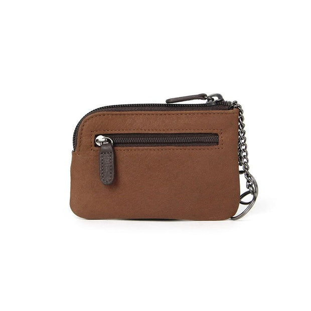 Picard Dallas Leather Coin Pouch with Key Ring (Tan)