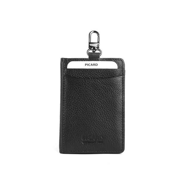 Picard Digi Bifold Leather Pass Case and Neck Strap Set (Black)