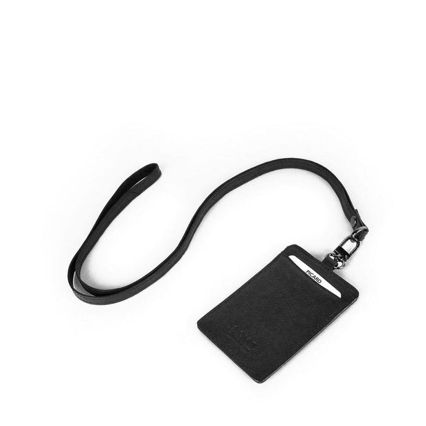 Picard Digi Men's Leather Pass Case and Neck Strap Set (Black)